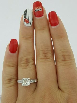 1.  01 ct Antique / Art Deco Platinum Old European Diamond Engagement Ring 2
