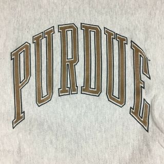 VTG Champion Reverse Weave Purdue University Crewneck Sweatshirt Sz Large Gray 2