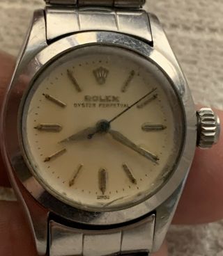 1959 Rolex 6623 6618 Oyster Perpetual Stainless Steel Ladies Watch 1130 Repair 2