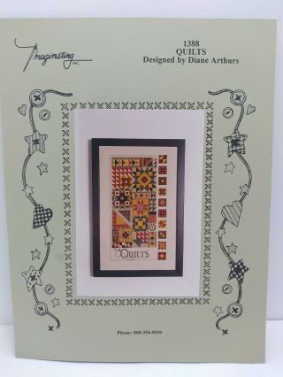 4 Vintage QUILTING THEMED Cross Stitch Patterns Quilts 90s Quilt Samplers Books 2