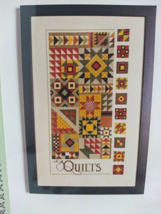 4 Vintage QUILTING THEMED Cross Stitch Patterns Quilts 90s Quilt Samplers Books 3