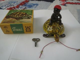 Vintage 1950s Lehmann Susi The Turtle No.  827 With Box And Key