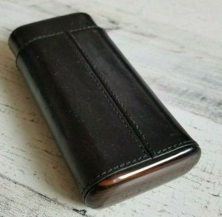 Atoll Leather 3x Cigar Case Blackl (b5)