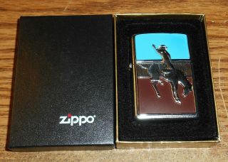 2003 Zippo Whoa Cowboy Horse Rodeo Full Size Lighter/nib/rare