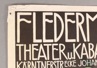 Antique Secessionist CABARET FLEDERMAUS Wiener Werkstatte Poster BERTOLD LOFFLER 3