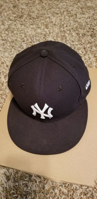 2017 York Yankees Starlin Castro Game Worn Issued Hat Mlb Steiner