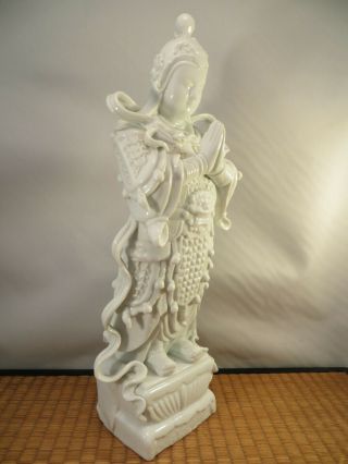 Antique Chinese Porcelain Dehua Blanc De Chine Statue Warrior 13 " China