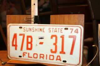 1974 Florida License Plate Citrus County 47b - 317