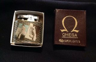 Vintage Rare 1950s Omega Pat 41277o Lighter Pin Up Girls Nude Briquet Dn21