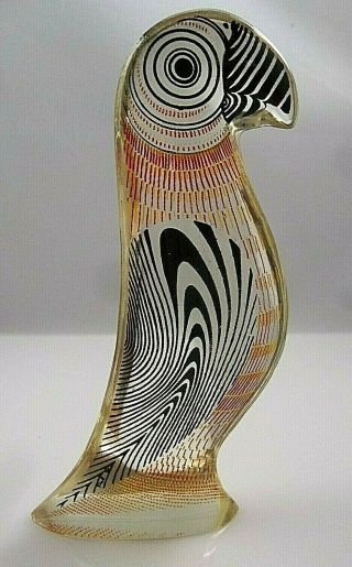 Vintage Abraham Palatnik Lucite Acrylic Parrot Bird Figurine Sculpture 2560
