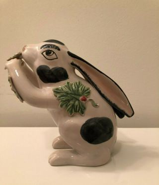 Vintage Mottahedeh Hand Painted Ceramic Bunny Rabbit Figurine