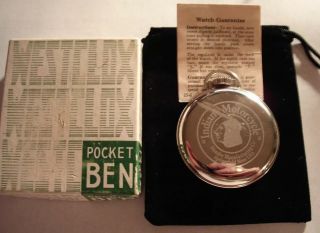 Vintage 1963 Westclox Pocket Watch Indian Motorcycle Theme Case Orig Box
