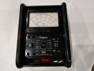Vintage Simpson 260 Series 7p With Roll Top Case - Analog Multimeter With Leads