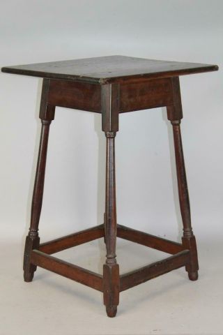 A Very Rare 18th C William And Mary Southern States Stretcher Base Tavern Table