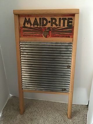 Vintage Maid - Rite Washboard Family Size No.  2072