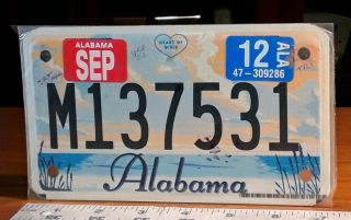 Motorcycle License Plate - Alabama - 2012 Shore Graphic