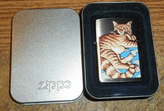 1995 Zippo Barrett Smythe Cat Full Size Lighter/nib/rare