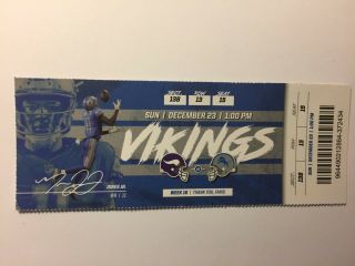 Detroit Lions Vs Minnesota Vikings December 23,  2018 Ticket Stub