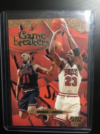 1997 - 98 Fleer Game Breakers Michael Jordan Dennis Rodman Card 1 Of 12