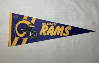 Vintage 1988 La Rams Felt Pennant Los Angeles Nfl Football Full Size 30”