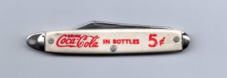 Vintage Coca Cola In Bottles 5 Cent Knife Single Blade Made In Usa