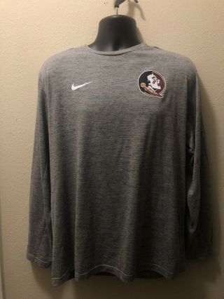 Fsu Long Sleeve Shirt - Nike - Grey Xl - Florida State University Gray