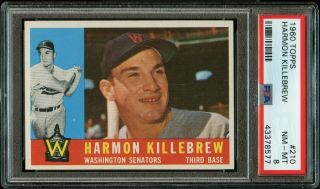 1960 Topps Bb Card 210 Harmon Killebrew Washington Senators Psa Nm - Mt 8