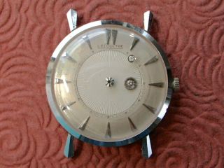 Lecoultre 14k Solid White Gold Mystery Dial Vintage Wristwatch.