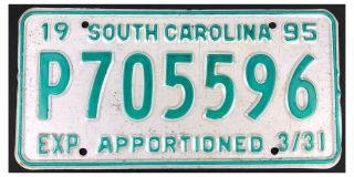 South Carolina 1995 Apportioned Truck License Plate P705596