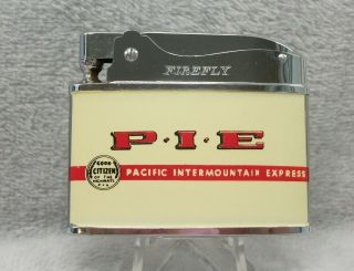 Vintage Pacific Intermountain Express " P - I - E " Flat Advertising Lighter Nr