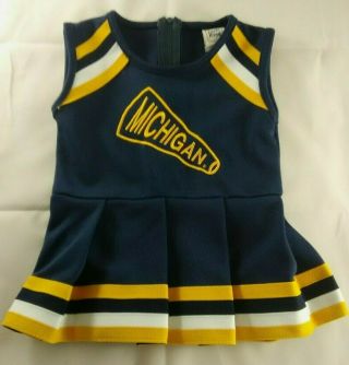 Vintage Little King Michigan Wolverines Sz 12 Month Cheerleader Jersey Usa Made