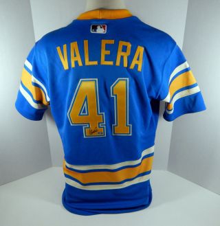 2017 St.  Louis Cardinals Breyvic Valera 41 Game Issued Stl Blues Blue Jersey