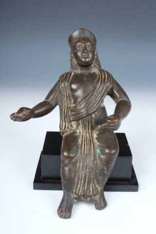 Large Heavy Antique Solid Bronze Indian Hindu Statue - Parvati