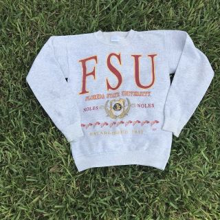 Vintage 1990s Fsu Florida State University Noles Sweatshirt • Sz Small • Tultex
