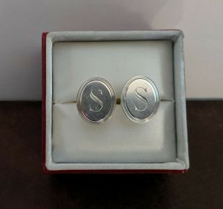 Vintage Tiffany & Co Sterling Silver Cufflinks With " S " Monogram
