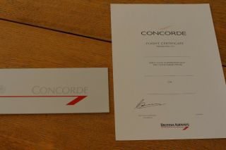 Vintage Ba British Airways Concorde Flight Certificate Blank,  Ticket Holder