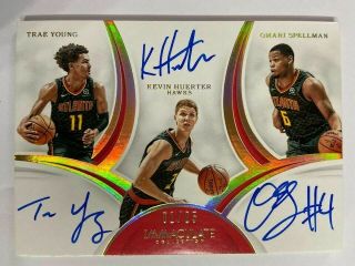 2018 - 19 Immaculate Triple Auto Trae Young/ Kevin Huerter/ Omari Spellman 01/25