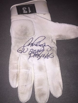 2009 World Series Alex Rodriguez Yankees Signed Game Batting Glove Jeter 2