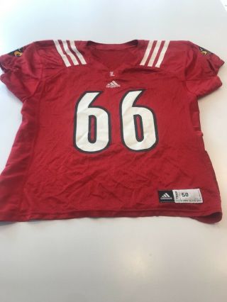 Game Worn Louisville Cardinals Ul Football Jersey Adidas Size 50 66