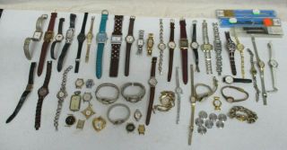 48 Vintage Womens Watches Mixed Brands Parts Repair Watches Ladies Watches & Ban