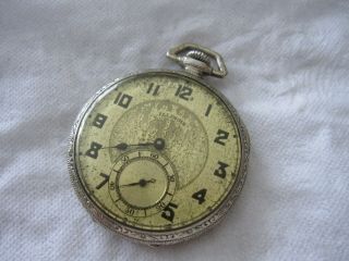 Antique Illinois Pocket Watch 14k Gf 17 Jewel Peerless 12s S/n 4595473 Usa Nr