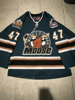 2005 - 06 Enforcer Manitoba Moose Game Worn Hockey Jersey Ahl