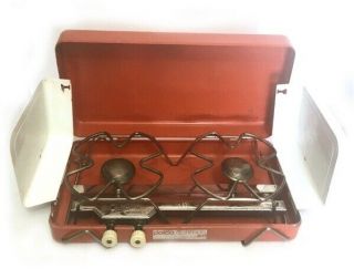 Vintage Optimus 831 Double 2 - Burner Propane Camping Stove Made In Sweden