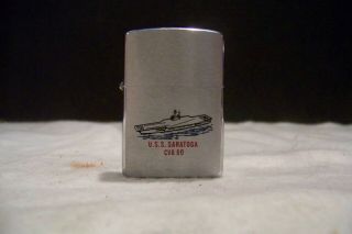 Vintage Uss Saratoga Zippo Lighter Old Us Navy Cruise Ship Military