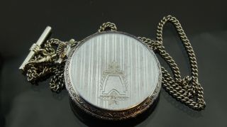 Very Rare Antique Gold Filled Elgin pocket watch 12s & pocket watch chain/T - bar 3