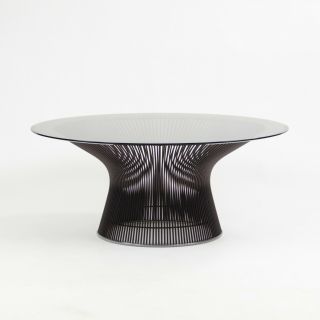 Nos Warren Platner For Knoll 36 " Coffee Table Bronze Smoked Glass 2x Available