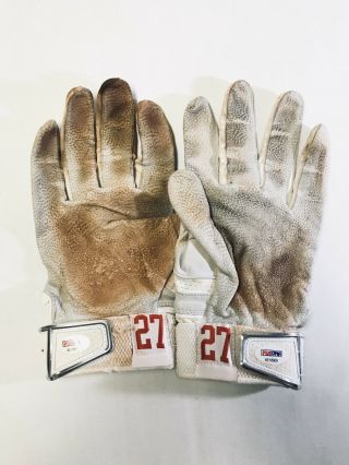Mike Trout 2x Signed 2017 Game Signed Batting Gloves Autographed PSA Auto 2