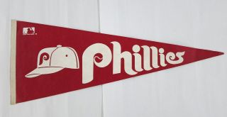 Vintage Philadelphia Phillies Mlb Baseball Pennant,  Old Logo 30 " X 12 "