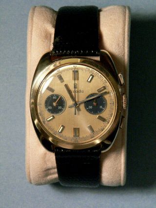 Vintage Solid 18k Gold Nivada Chronograph Watch