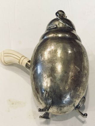 Vintage Georg Jensen Hammered S Silver Coffee Pot For Shreve & Co San Francisco